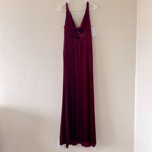 NWT Cabernet Red Lovely Lux Twist Velvet Maxi Dress 6